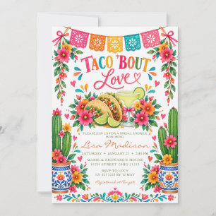 Convites Chuva de Flores Mexicana Taco sobre Amor Festa de 