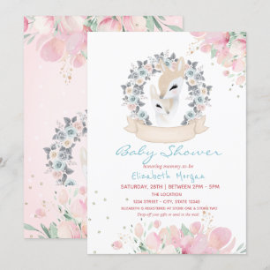 Convites Chuva de Flores para Chá de Bebê de Cervo Bebê
