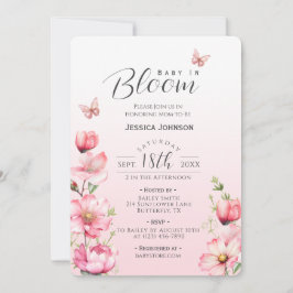 Convites Chuva de Flores Rosa Bebê em Flor Menina Baby Show