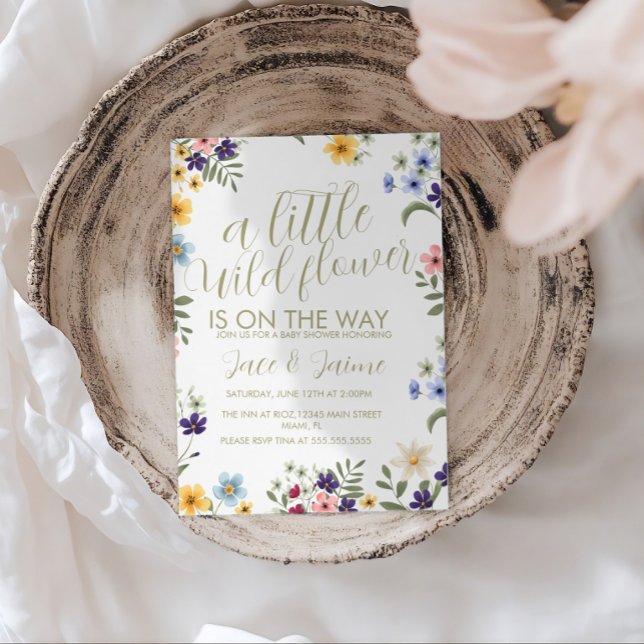 Convites Chuva de Flores Silvestres Baby Shower  (Criador carregado)