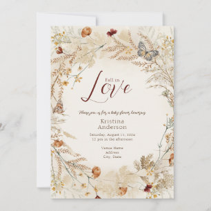 Convites Chuva de Flores Silvestres de Outono Baby Shower