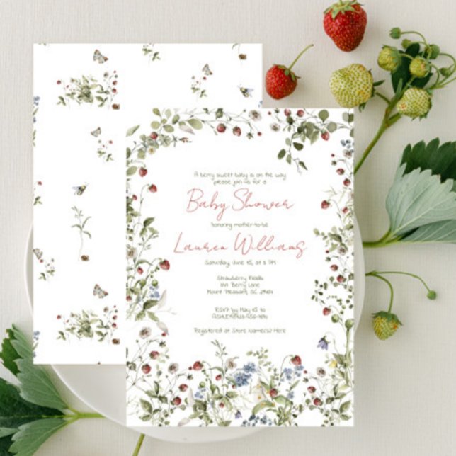 Convites Chuva de Flores Silvestres em Aquarela Doces como  (Baby Shower Invitation!)