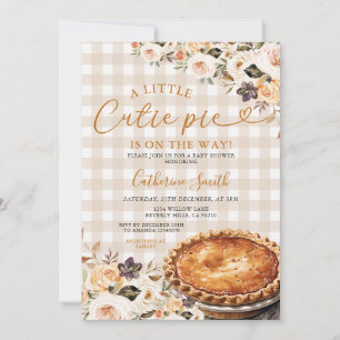 Convites Chuva de Gingham Um Pequeno Bolo de Natal Shower A