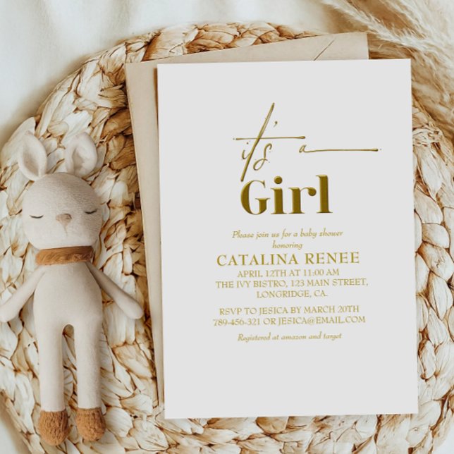 Convites Chuva de Glamour É uma Menina Chuveiro de Bebê (Criador carregado)