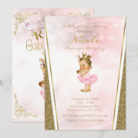 Chuva de Glitter Rosa e Dourado Princesa Chá de Be