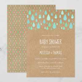 Convites Chuva de Gotículas Fofas Chá de Bebê / Sprinkle Ca