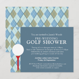 Convites Chuva de homens no golfe evento pré-casamento