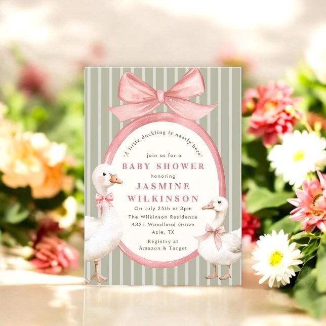 Convites Chuva de Ideias Arco Patos Chá de Bebê com QR Code (Criador carregado)