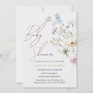 Convites Chuva de Ideias Baby Shower de Flor Silvestre