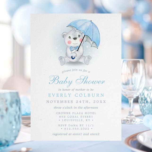 Convites Chuva de Ideias para Baby Shower do Ursinho de Gua (Criador carregado)
