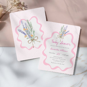 Convites Chuva de Ideias Rosa Flor de Campo Baby Shower Flo