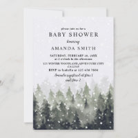Chuva de Inverno Floresta Nevada Baby Shower