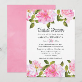 Convites Chuva de Jardim de Rosas Rosa Virtual