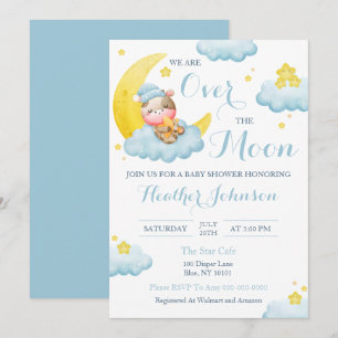 Convites Chuva de Leite Menino Vaca Baby Shower