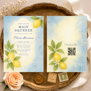 Convites Chuva de Lembranças Main Squeeze Lemon Código QR C