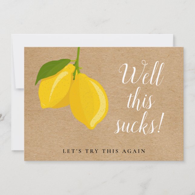 Convites Chuva de Lembranças Rústica de Limões para Noiva A (Frente)