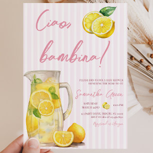 Convites Chuva de Limão Ciao Bambina para Chá de Bebê