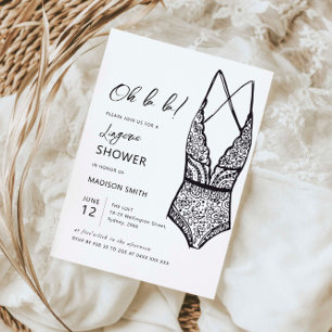 Convites Chuva de lingerie desenhada à mão minimalista