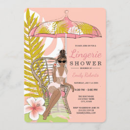 Convites Chuva de Lingerie Noiva Afro-Americana