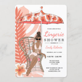 Convites Chuva de Lingerie Noiva Afro-Americana