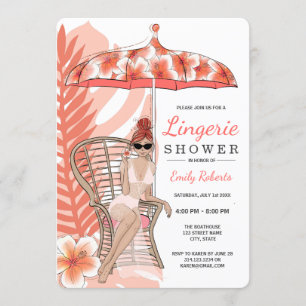 Convites Chuva de Lingerie Noiva Ruiva