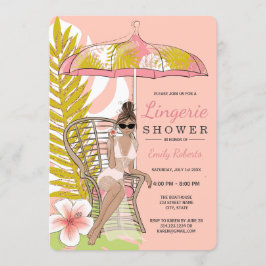 Convites Chuva de Lingerie Tropical Noiva Morena