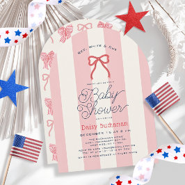 Convites Chuva de Listras Arco Vermelho Menina Baby Shower