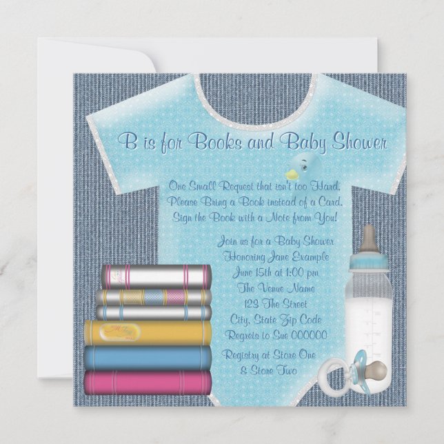 Convites Chuva de Livros para Doce Menino Baby Shower (Frente)