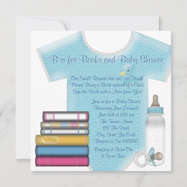Convites Chuva de Livros para Doce Menino Baby Shower (Frente)