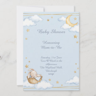 Convites Chuva de Lua e Estrelas Baby Shower