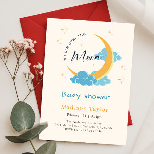 Convites Chuva de Lua e Estrelas no Céu Baby Shower