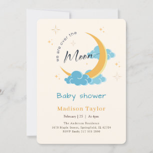 Convites Chuva de Lua e Estrelas no Céu Baby Shower