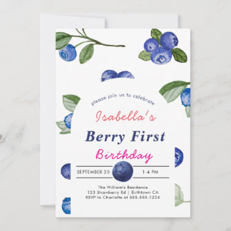 Convites Chuva de mirtilo doce baby shower