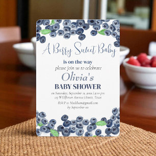Convites Chuva de Mirtilos Baby Shower