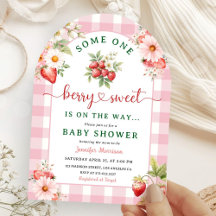Chuva de Morango para Bebê Menina Rosa Arqueada