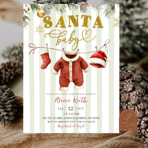 Convites Chuva de Natal de Inverno Roupas de Papai Noel Bab