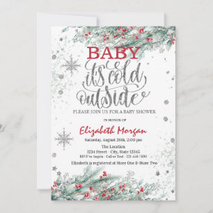 Convites Chuva de neve de frutas do Natal Baby Shower