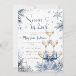 Convites Chuva de Neve de Inverno no Bridal Shower de Amor