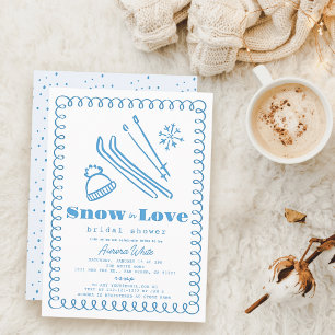 Convites Chuva de Neve Desenhada à Mão em Bridal Shower Amo