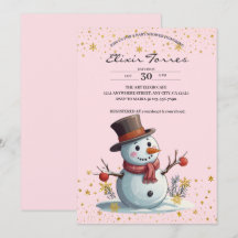 Chuva de Neve Rosa e Dourada Chuveirinho de Bebê