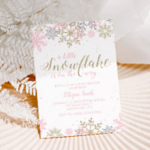 Chuva de Neve Rosa e Dourado Brilho Inverno Baby S