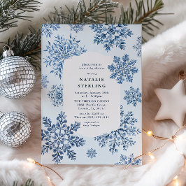 Convites Chuva de Neve Toile Baby Shower de Inverno
