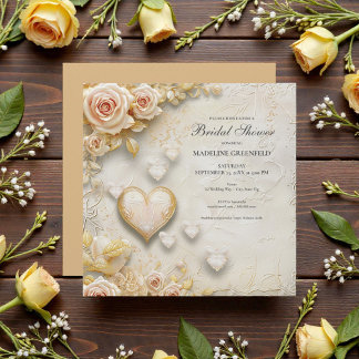 Convites Chuva de Noiva Amarela Shabby Chic Floral