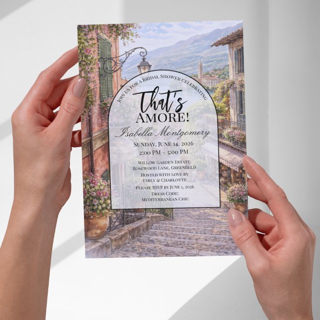 Convites Chuva de Noiva Amor Italiano Bellagio (Italian Bellagio That’s Amore Bridal Shower Invitations
)