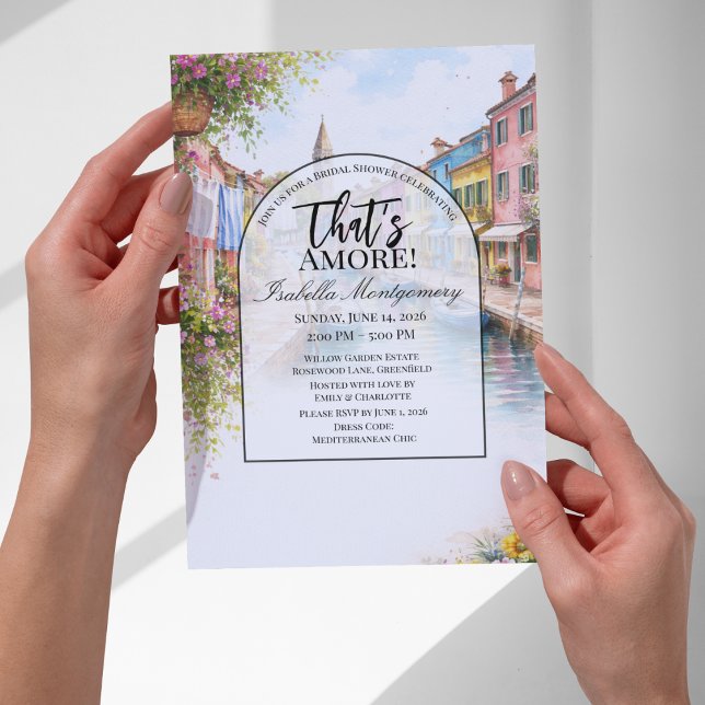 Convites Chuva de Noiva Amor Italiano de Burano (Italian Burano That’s Amore Bridal Shower Invitations
)