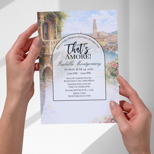 Convites Chuva de Noiva Amor Italiano de Verona (Italian Verona That’s Amore Bridal Shower Invitations
)