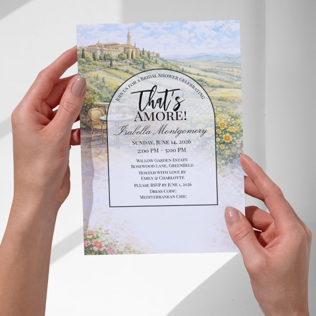 Convites Chuva de Noiva Amor Italiano Pienza (Italian Pienza That’s Amore Bridal Shower Invitations
)