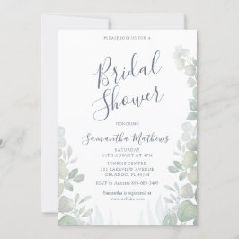Convites Chuva de Noiva Aquarela Eucalipto Casamento