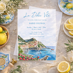 Convites Chuva de Noiva Aquarela La Dolce Vita Italiana