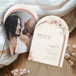 Convites Chuva de Noiva Arco de Foto Floral Aquarela Boho